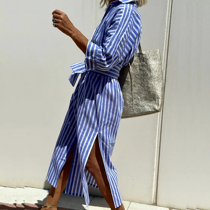 Striped | Elegant Shirt Dress