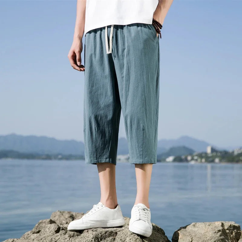 NATHAN™ - LINEN COTTON BEACH SHORT PANTS