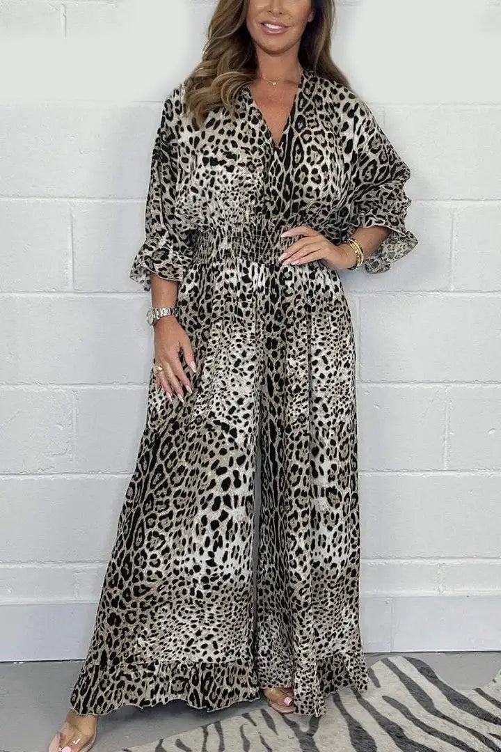 Chic Leopard Wide-Leg Jumpsuit