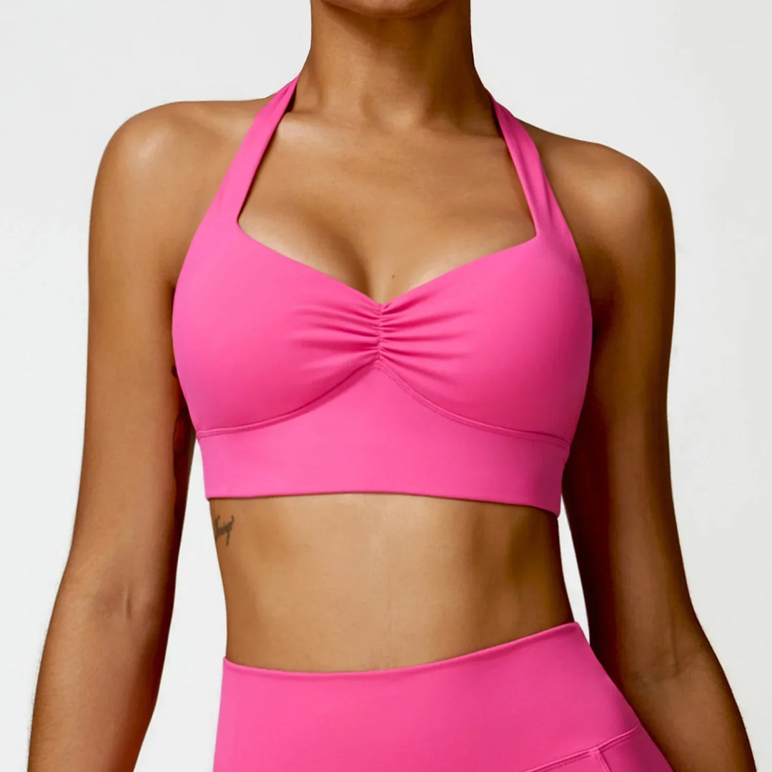 Halle Halter Sports Padded Push Up Crop