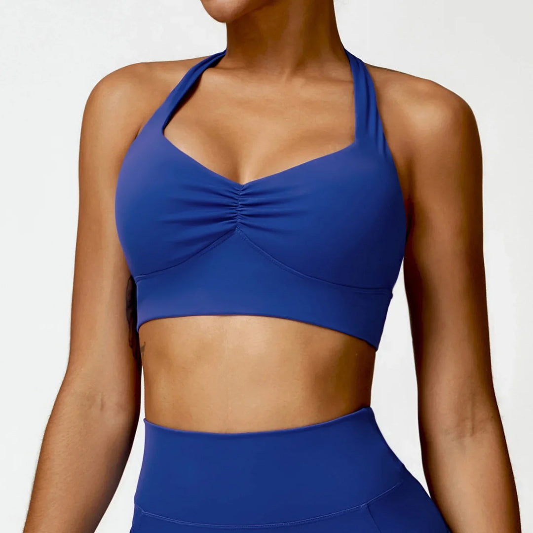 Halle Halter Sports Padded Push Up Crop