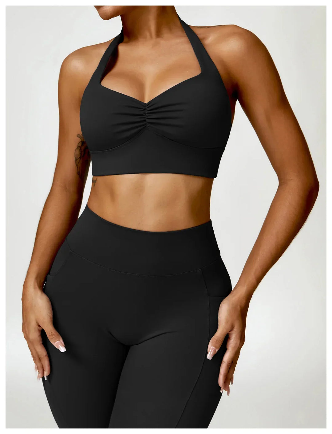 Halle Halter Sports Padded Push Up Crop