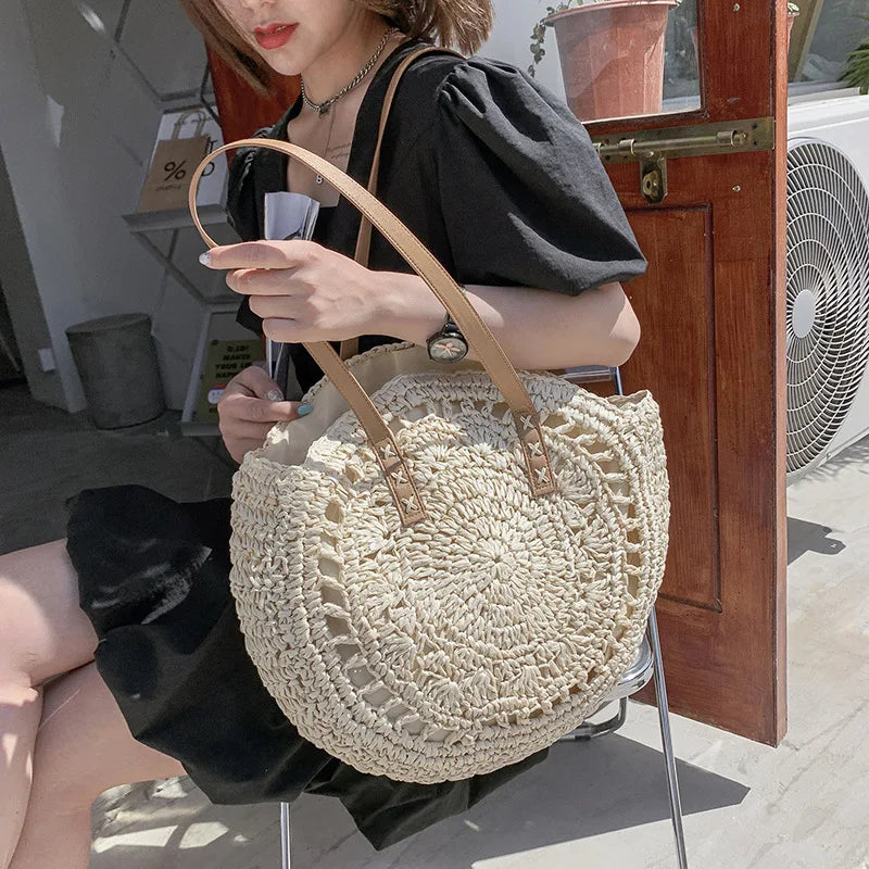 Bonnie - Handmade Multifunctional Straw Handbag