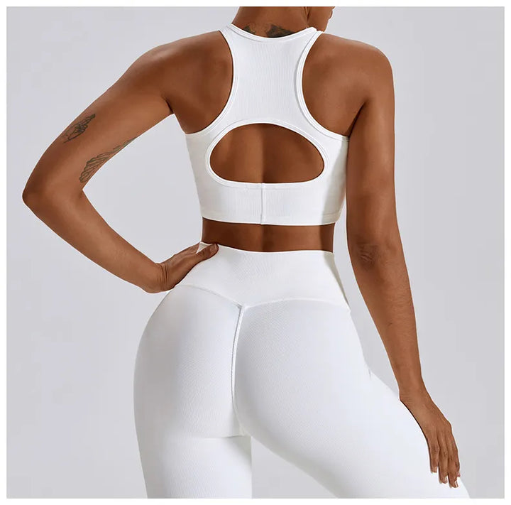 Toni - Seamless Sportswear V-front Legging  with High Neck Crop Top