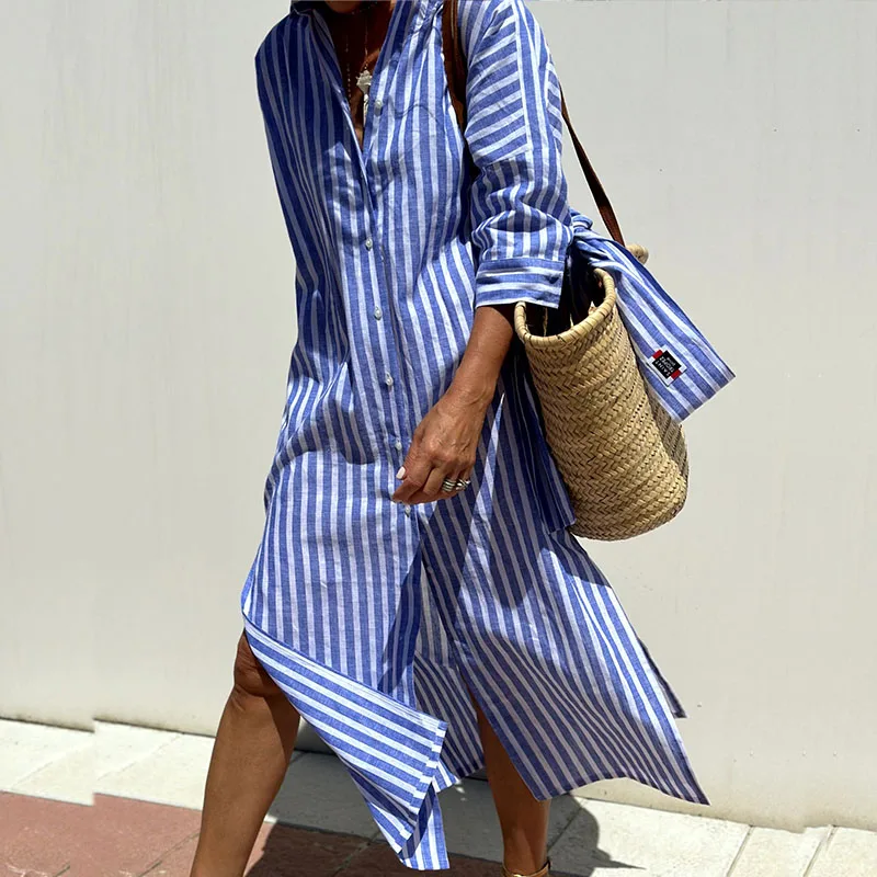 Striped | Elegant Shirt Dress