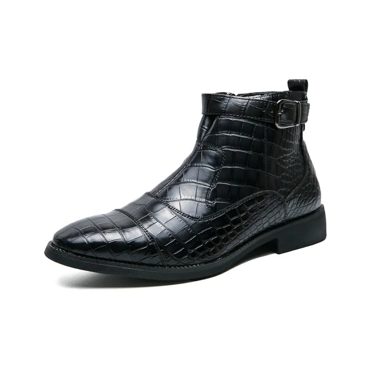 Buckle Leather Oxford Shoes