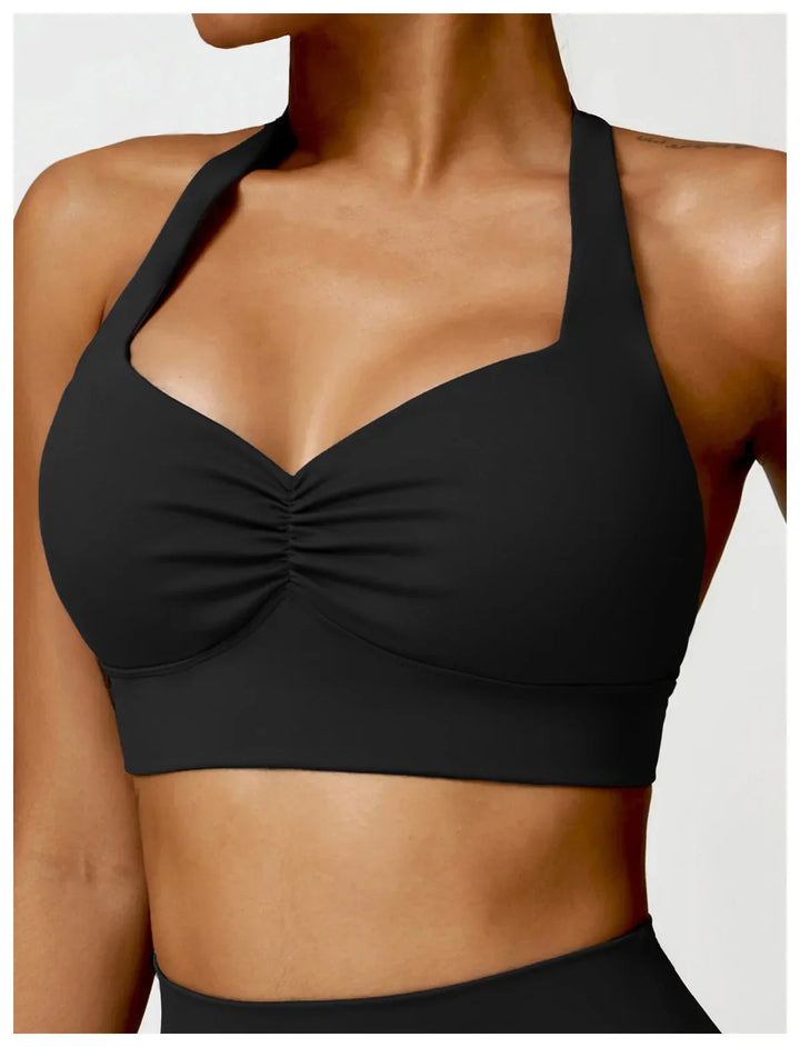 Halle Halter Sports Padded Push Up Crop