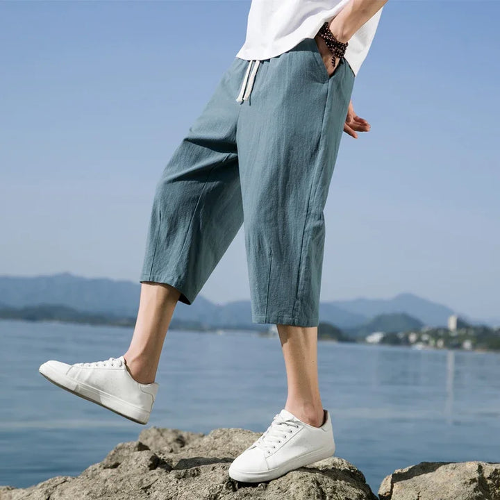 NATHAN™ - LINEN COTTON BEACH SHORT PANTS