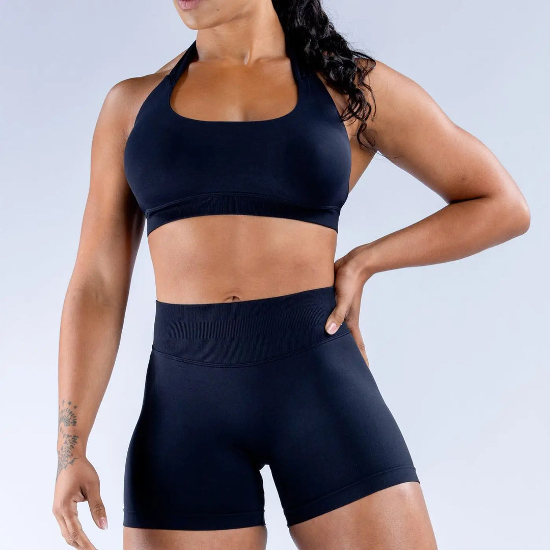 Dana - Impact Seamless Shorts Set with Halter Crop - Assorted Colours