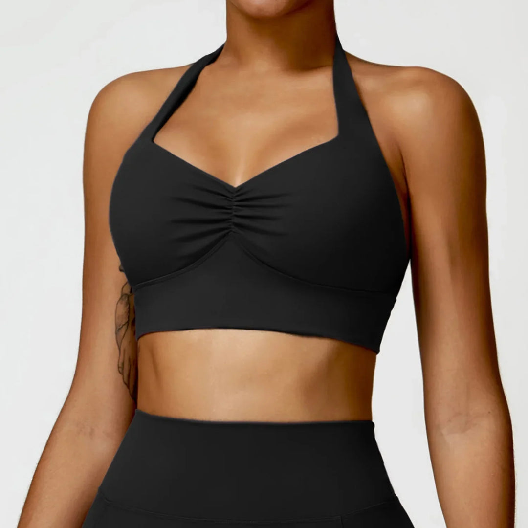 Halle Halter Sports Padded Push Up Crop