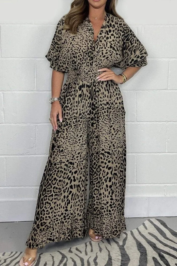 Chic Leopard Wide-Leg Jumpsuit