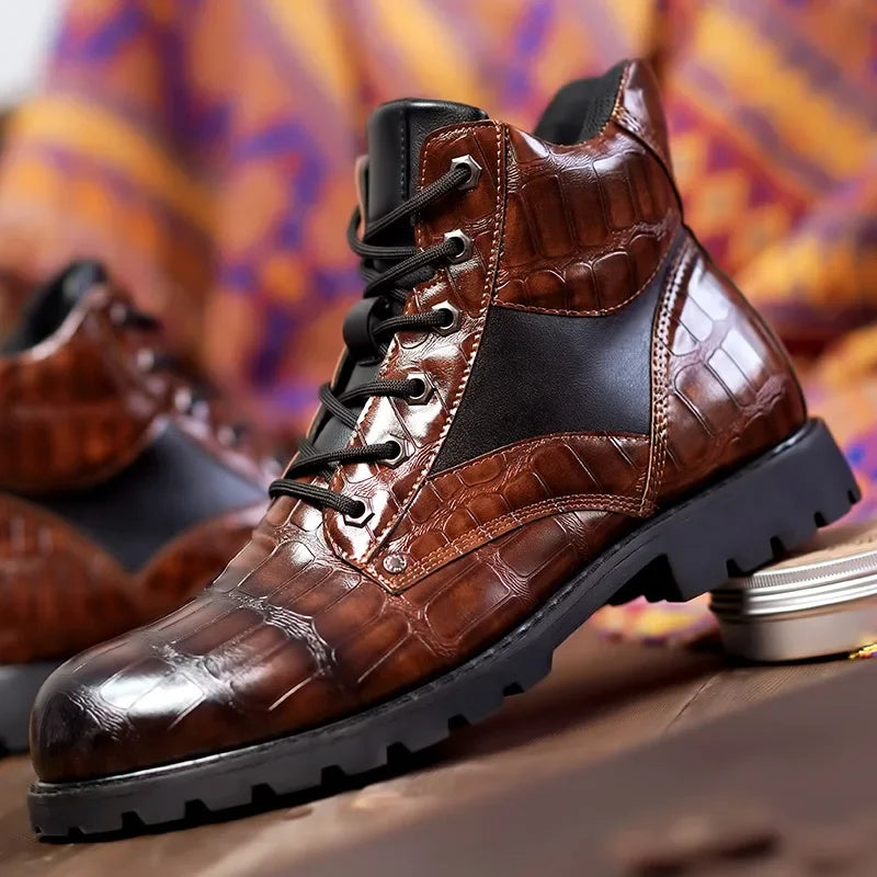 Dante Ferrara | Croc Leather Boots