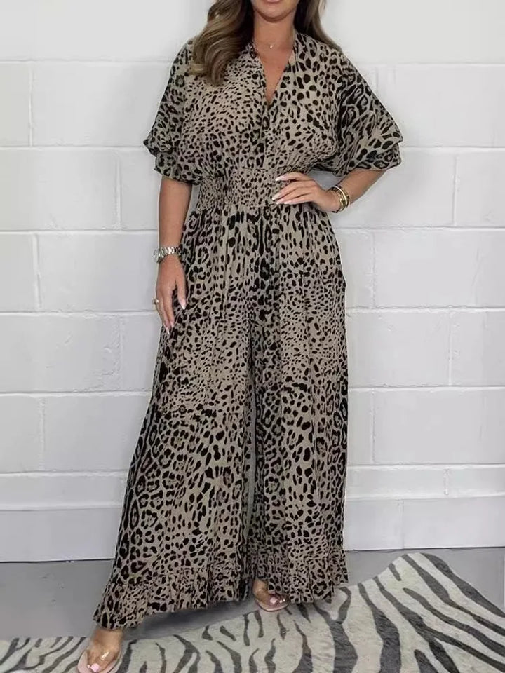 Chic Leopard Wide-Leg Jumpsuit