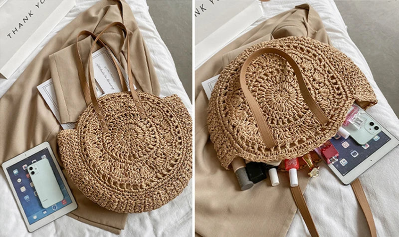 Bonnie - Handmade Multifunctional Straw Handbag