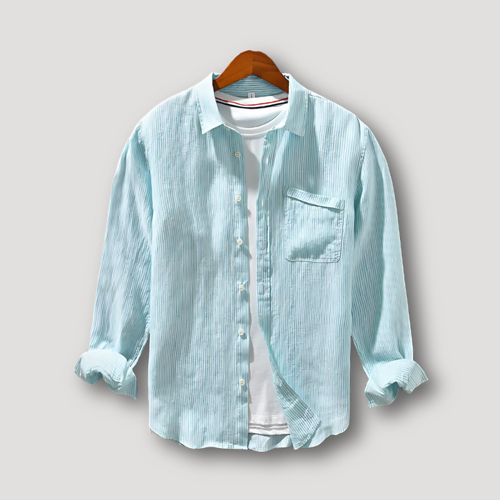 Casual Linen Men Button Up Shirt