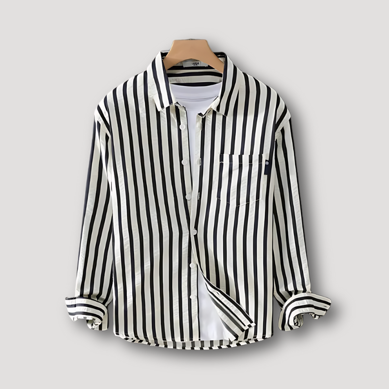 Casual Long Sleeve Striped Button Up Shirt