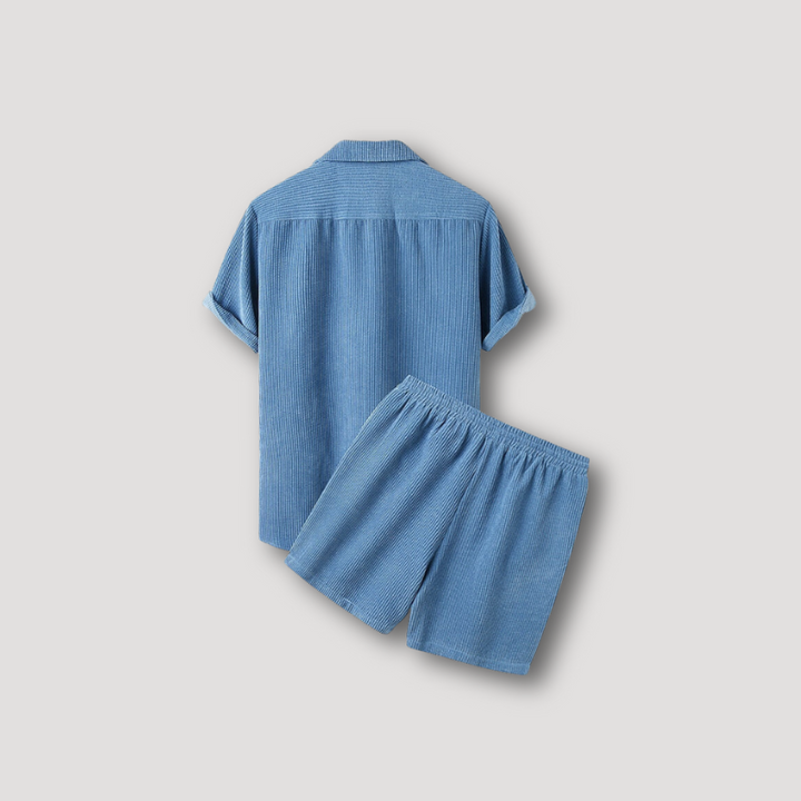 Corduroy Polo Shirt and Shorts Summer Set