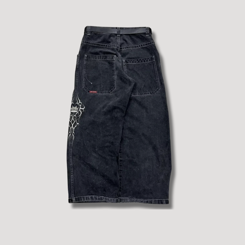 Hip hop Kings Crown Embroidery Baggy Jeans