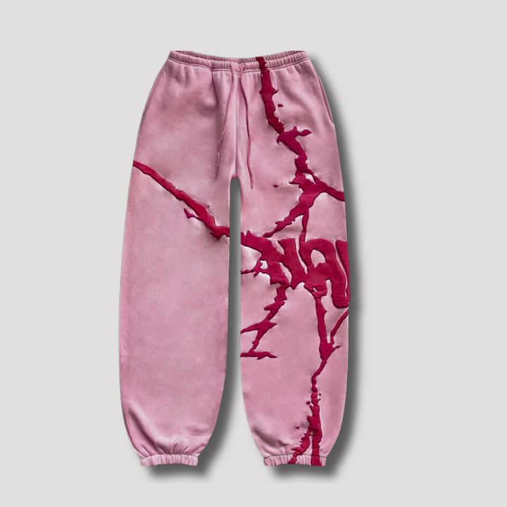 Abstract Prints Zip Up Hoodie and Track Pants