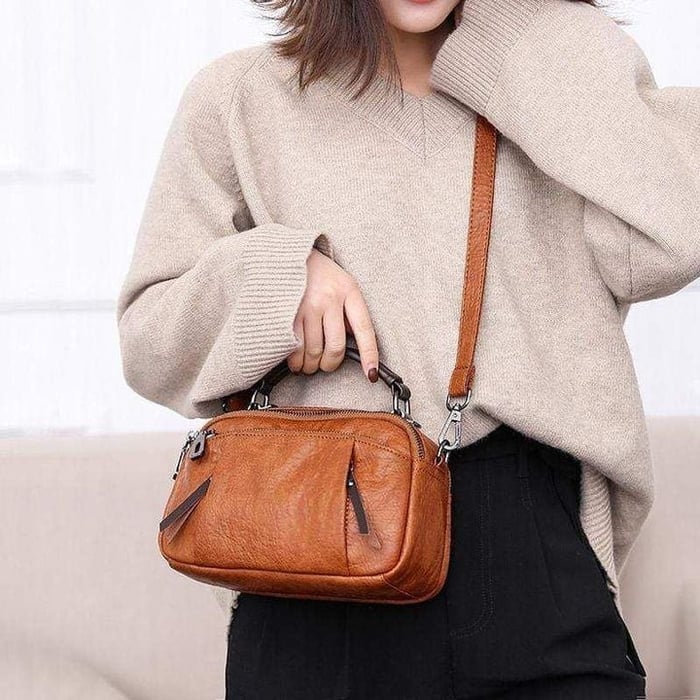 Scarlett - Handmade Multi Pocket Soft Leather Bag