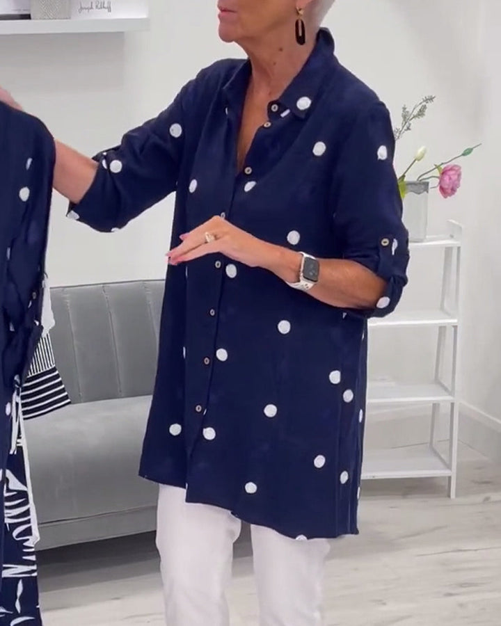 Navy Polka Dot Shirt