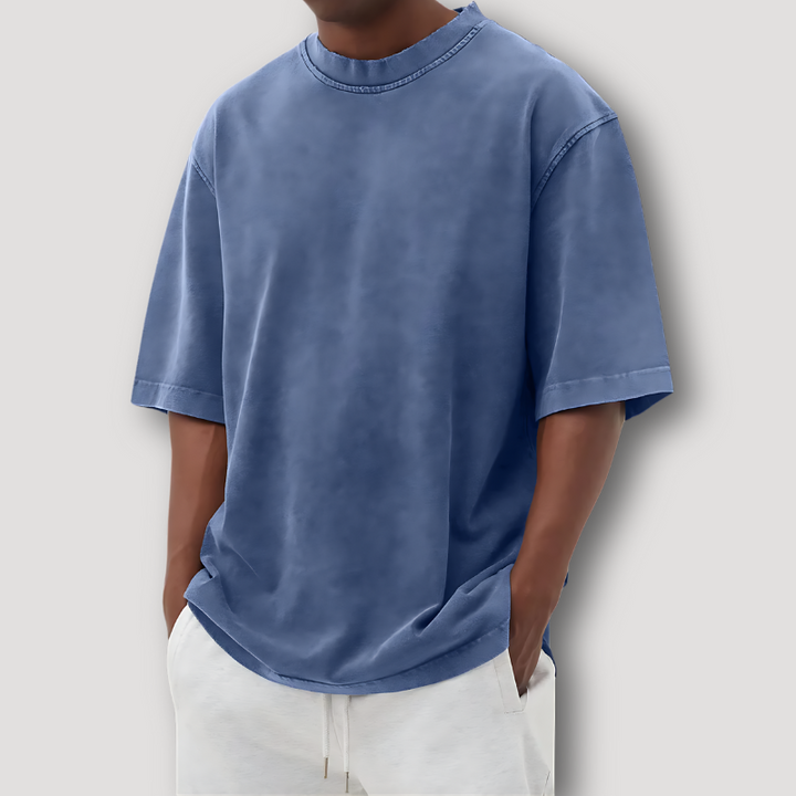 Wash Crew Shirt Men's Oversized T Shirt Short Sleeve