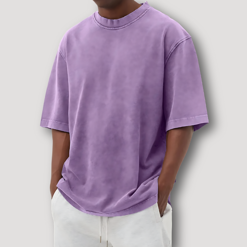 Wash Crew Shirt Men's Oversized T Shirt Short Sleeve