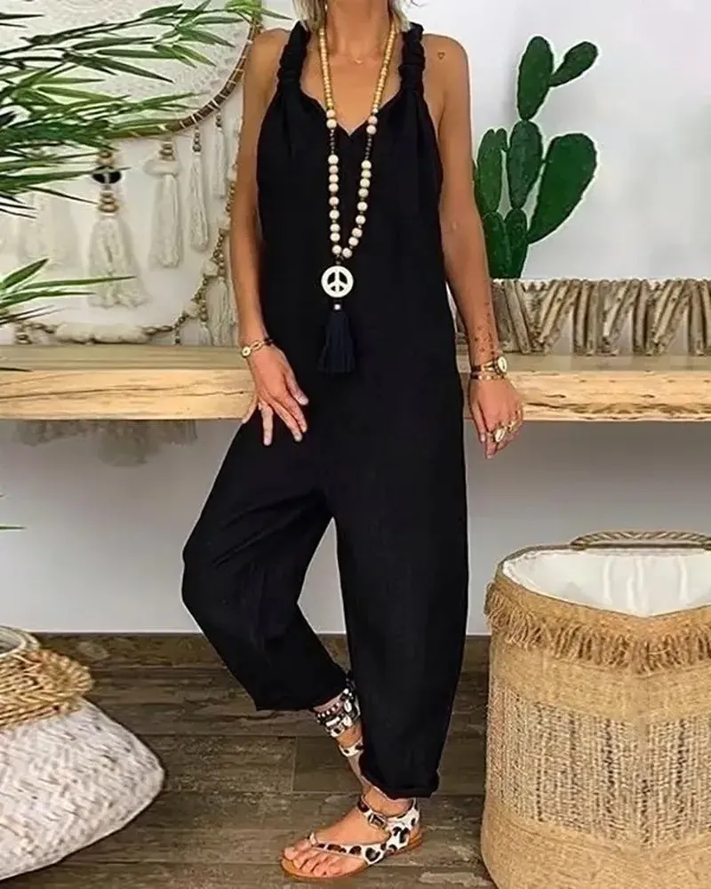 Olivia - Relaxed fit jumpsuit with knot detail