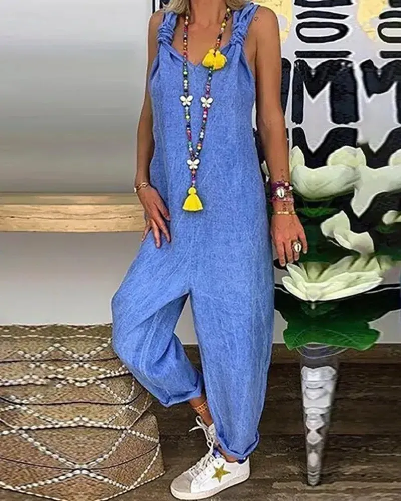 Olivia - Relaxed fit jumpsuit with knot detail