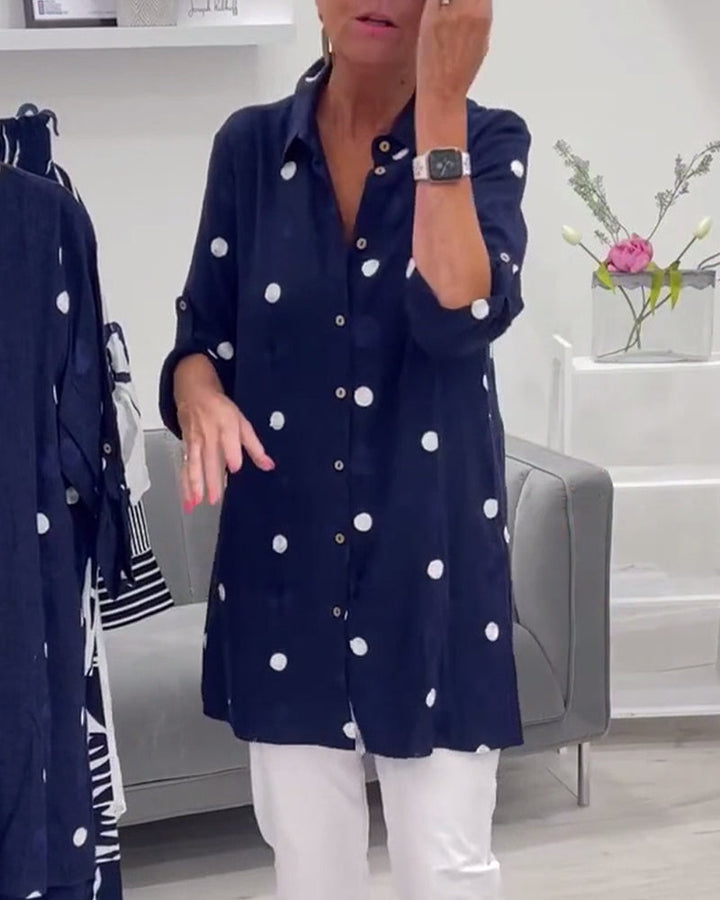 Navy Polka Dot Shirt