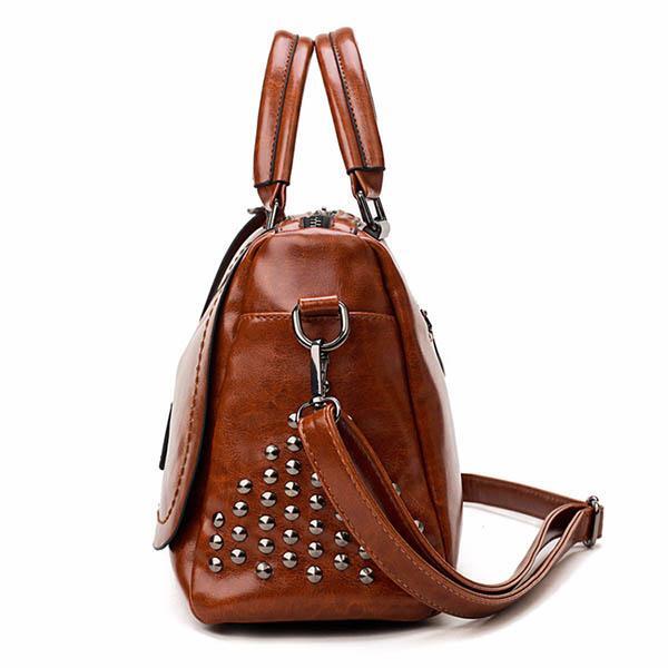 Magda - Luxury Leather Bag With Rivets