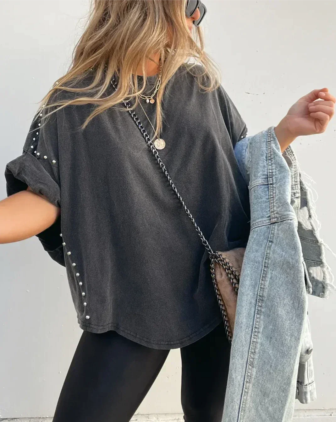 Harbour | Oversized Studded Tee