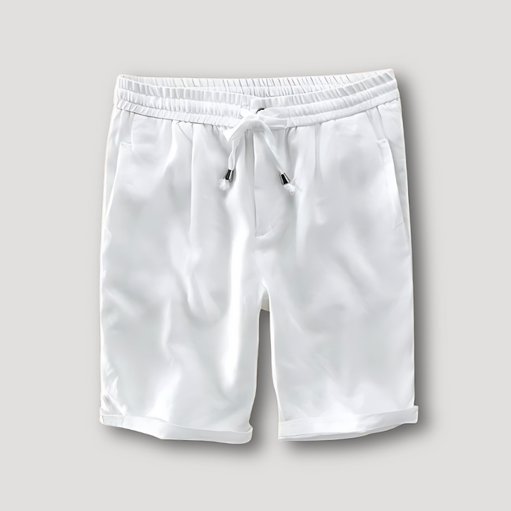 Summer Drawstring Cotton Linen Men Beach Shorts