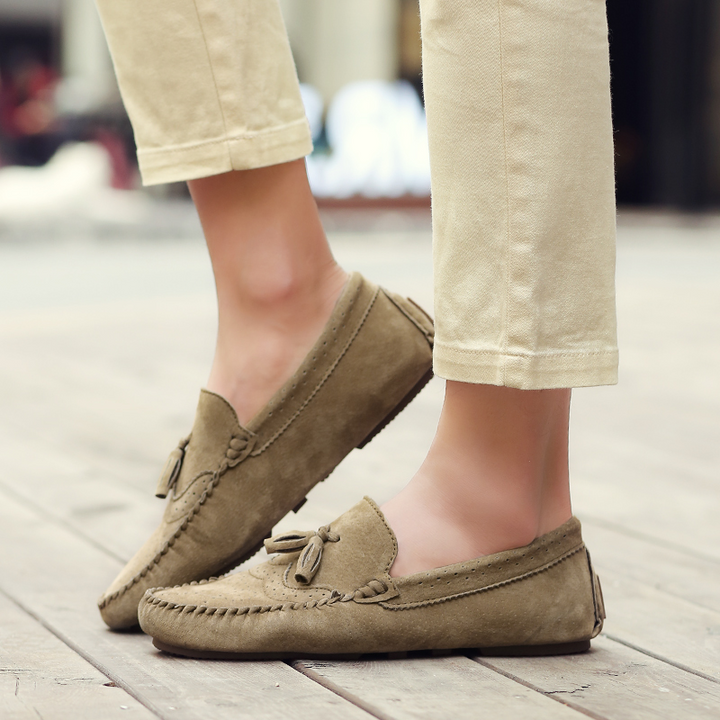 Casual Slip On Suede Beige Loafers