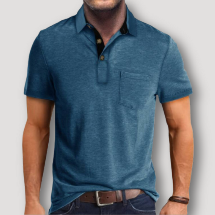 Casual Polo Shirts Classic Button Short Sleeve Cotton T Shirt