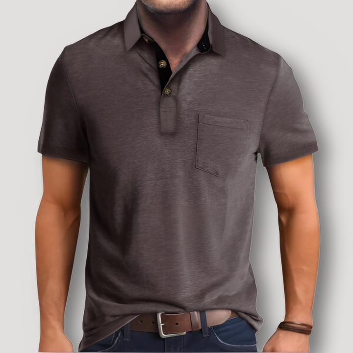 Casual Polo Shirts Classic Button Short Sleeve Cotton T Shirt