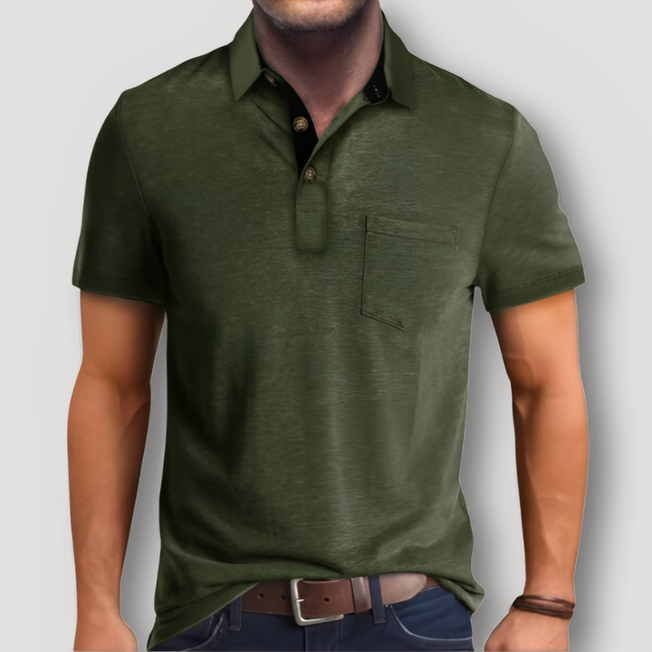 Casual Polo Shirts Classic Button Short Sleeve Cotton T Shirt