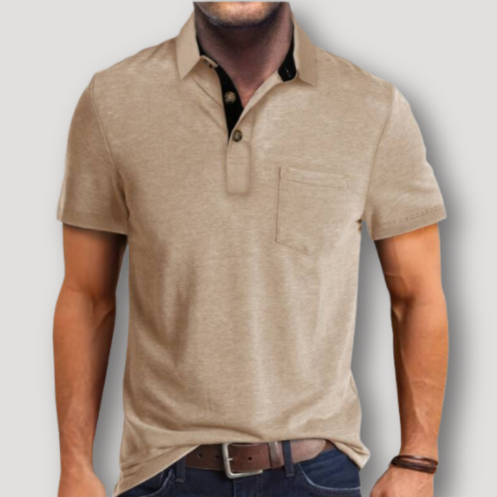 Casual Polo Shirts Classic Button Short Sleeve Cotton T Shirt