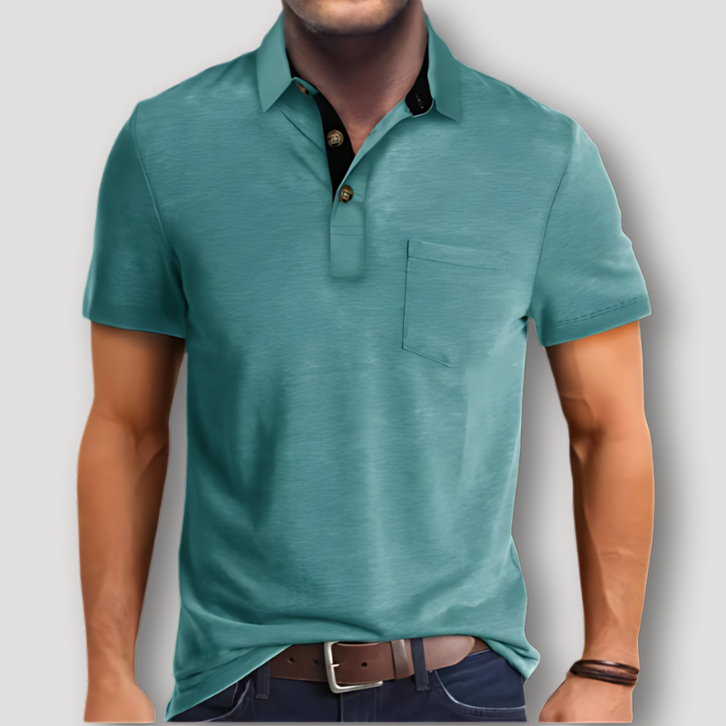 Casual Polo Shirts Classic Button Short Sleeve Cotton T Shirt