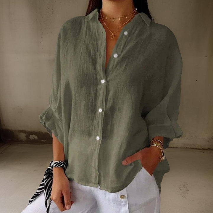 LINDA™ | LINEN POLO BLOUSE 1+1