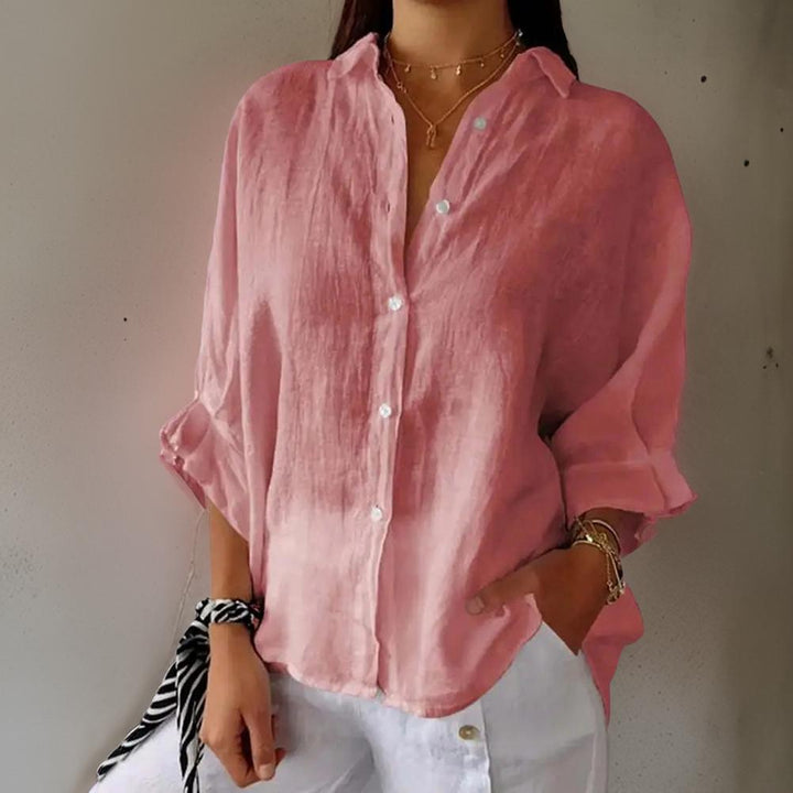 LINDA™ | LINEN POLO BLOUSE 1+1