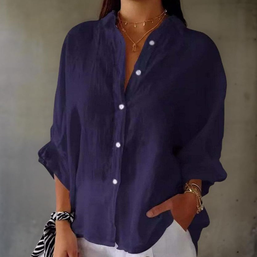 LINDA™ | LINEN POLO BLOUSE 1+1