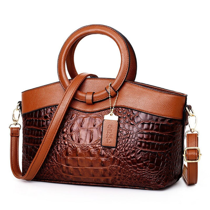 Yara - Elegant Handmade Leather Croco Bag