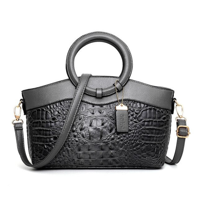 Yara - Elegant Handmade Leather Croco Bag