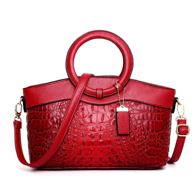 Yara - Elegant Handmade Leather Croco Bag