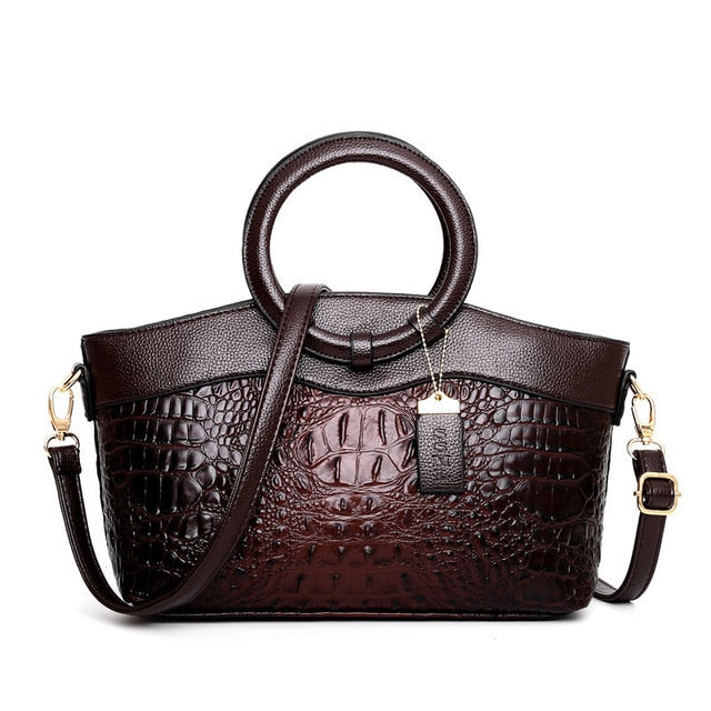 Yara - Elegant Handmade Leather Croco Bag