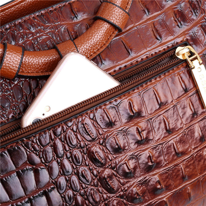 Yara - Elegant Handmade Leather Croco Bag