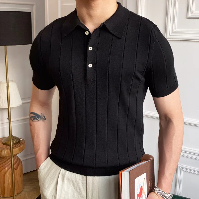 Business Casual Striped Polo Shirts on Men