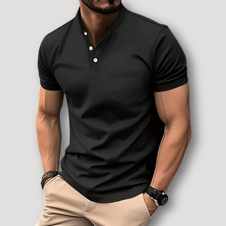 Half Button Up Muscle Fit Henley Shirt for Men