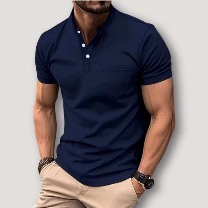 Half Button Up Muscle Fit Henley Shirt for Men